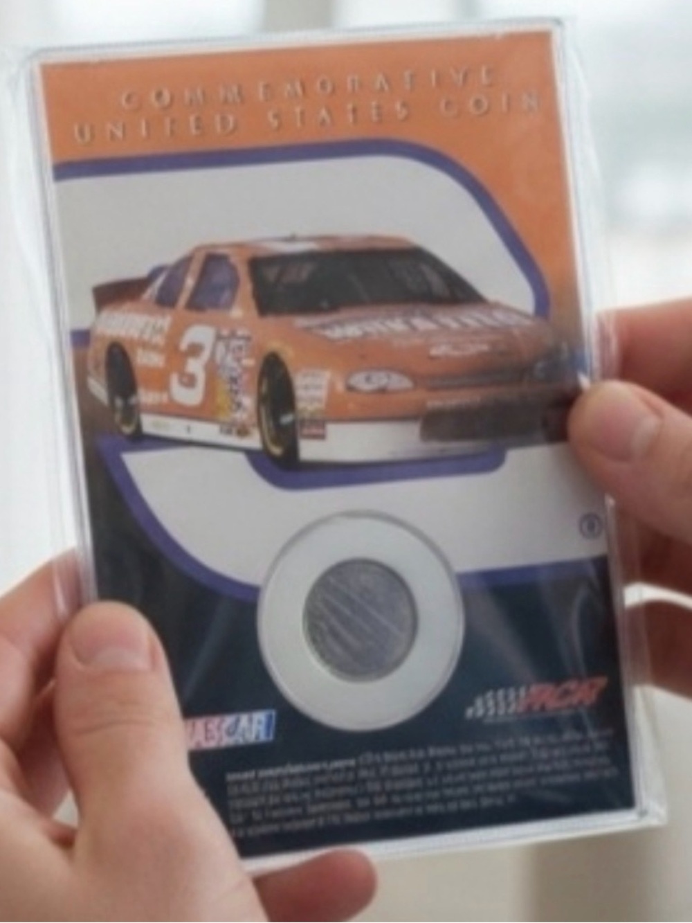 Dale Earnhardt rare collector Orange Commemorative Coin Card with NASCAR